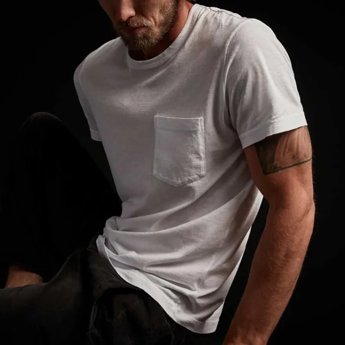 TShirts Men James Perse Lightweight Jersey Pocket Tee White