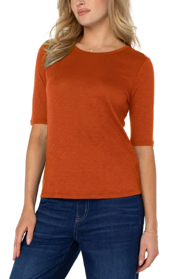 TSHIRTS Women Liverpool Los Angeles 12 SLEEVE CREW NECK TEE Henna
