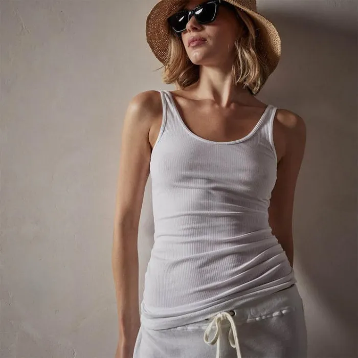 Tanks Women James Perse Ribbed Daily Tank White