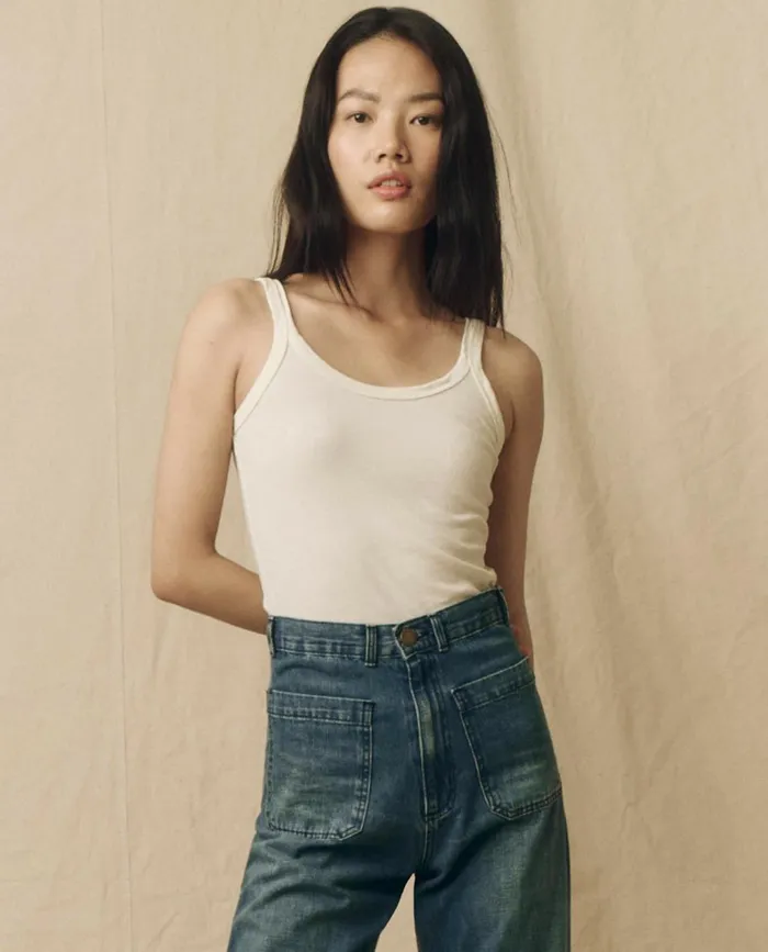 Tanks Women The Great The Slim Tank Solid True White