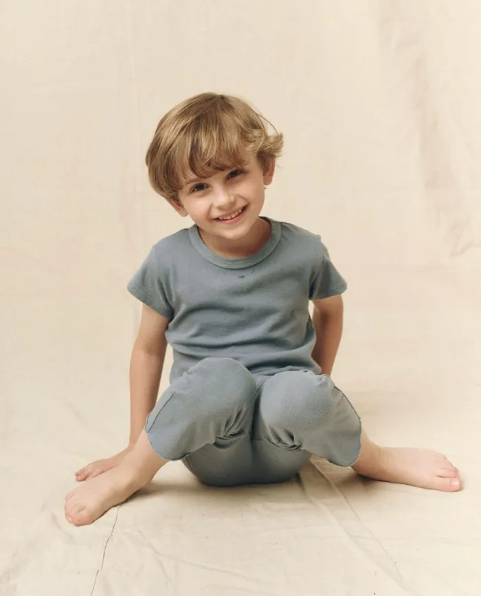 Tees and Sweats Kids The Great The Little Boxy Crew Solid Vintage Cornflower