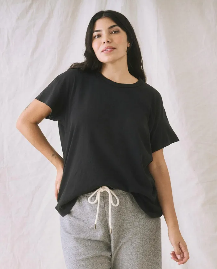 Tees Women The Great The Boxy Crew Almost Black Tees Women The Great The Boxy Crew Almost Black
