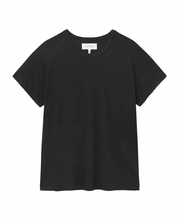 Tees Women The Great The Boxy Crew Almost Black Tees Women The Great The Boxy Crew Almost Black