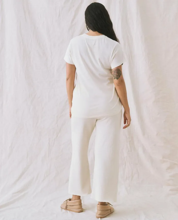 Tees Women The Great The Slim Tee Washed White Tees Women The Great The Slim Tee Washed White