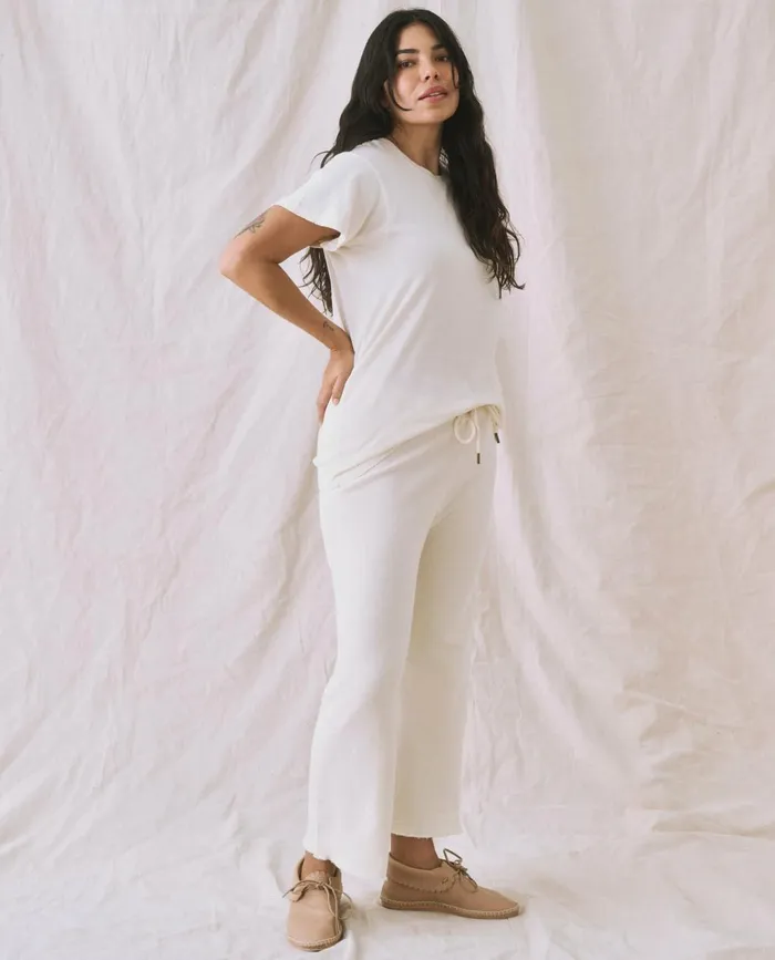 Tees Women The Great The Slim Tee Washed White Tees Women The Great The Slim Tee Washed White