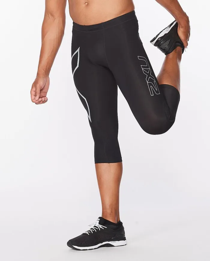 Tights Mens 2XU Core Compression 34 Tights Blacksilver