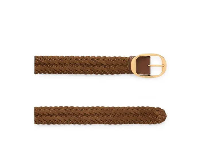 TOM FORD Belts Men WOVEN SUEDE OVAL BELT Tobacco TOM FORD Belts Men WOVEN SUEDE OVAL BELT Tobacco
