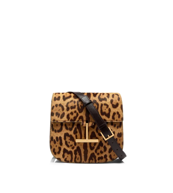 TOM FORD Cross Body Bags Women LEOPARD PRINT HAIR CALF AND SMOOTH LEATHER TARA MINI CROSSBODY Brown Beige