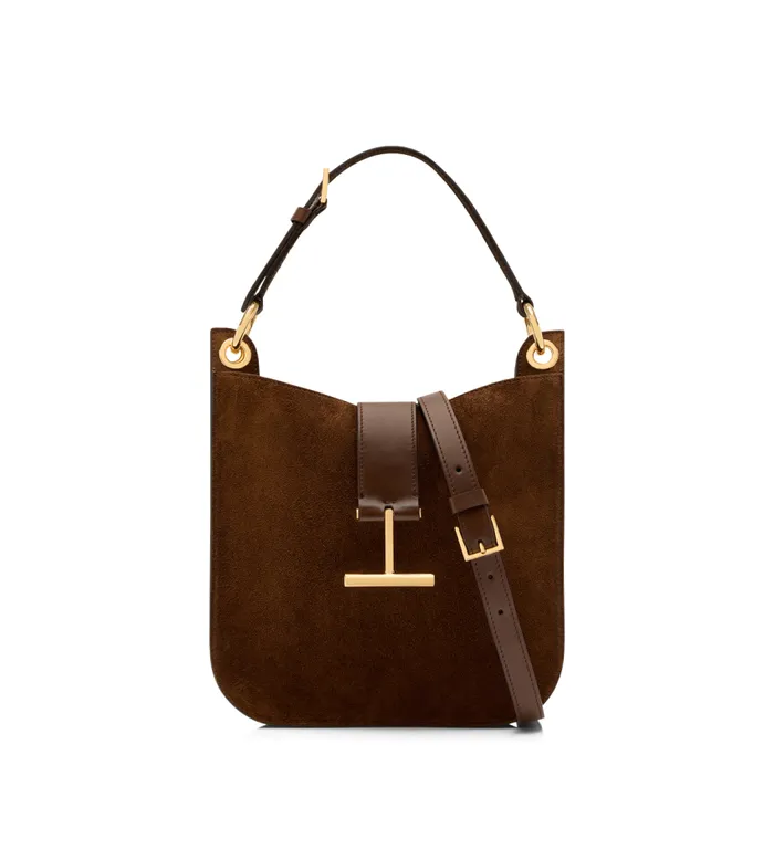 TOM FORD Cross Body Bags Women SUEDE LEATHER AND SMOOTH LEATHER TARA SMALL CROSSBODY Whisky