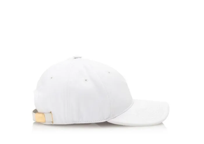 TOM FORD Hats Women COTTON CANVAS TF BASEBALL CAP White TOM FORD Hats Women COTTON CANVAS TF BASEBALL CAP White