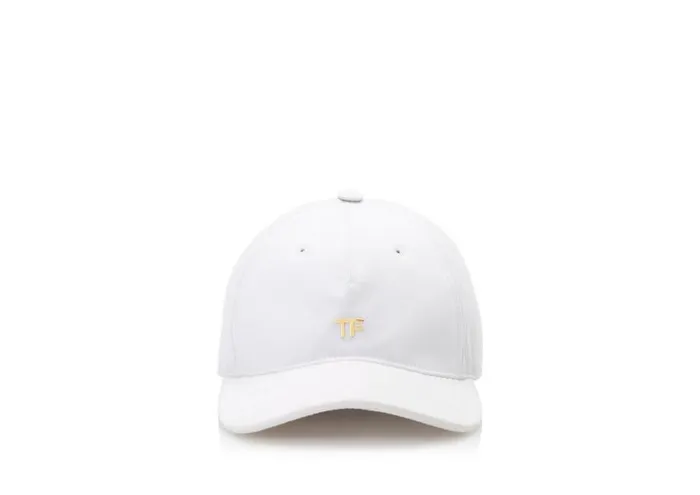 TOM FORD Hats Women COTTON CANVAS TF BASEBALL CAP White TOM FORD Hats Women COTTON CANVAS TF BASEBALL CAP White