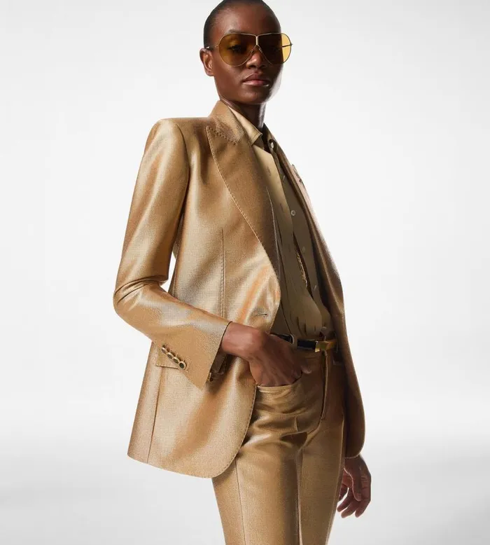 TOM FORD Jackets Women 034WALLIS034 SINGLE BREASTED JACKET Gold TOM FORD Jackets Women 034WALLIS034 SINGLE BREASTED JACKET Gold