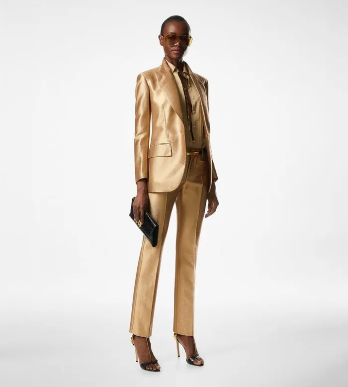 TOM FORD Jackets Women 034WALLIS034 SINGLE BREASTED JACKET Gold TOM FORD Jackets Women 034WALLIS034 SINGLE BREASTED JACKET Gold