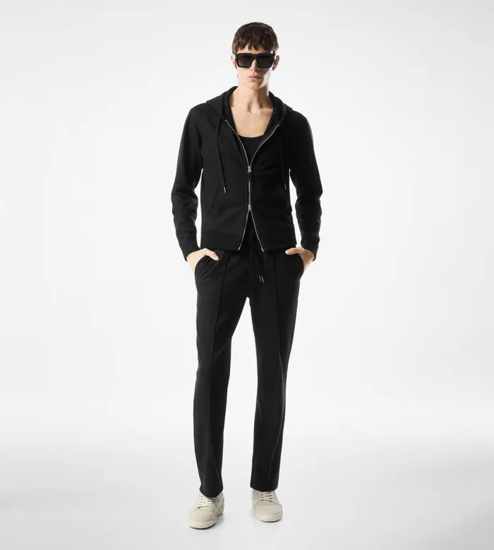 TOM FORD Outerwear Men CASHMERE ZIP HOODIE Black TOM FORD Outerwear Men CASHMERE ZIP HOODIE Black