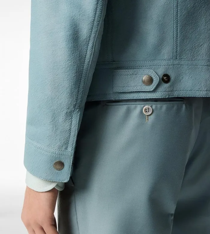 TOM FORD Outerwear Men PONY HAIR JEAN JACKET Pale Blue TOM FORD Outerwear Men PONY HAIR JEAN JACKET Pale Blue