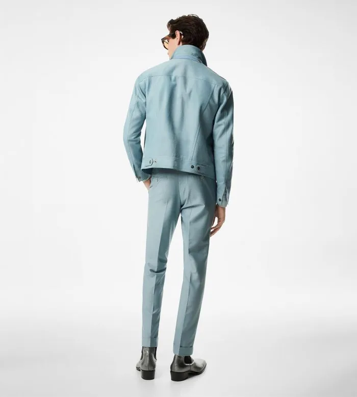 TOM FORD Outerwear Men PONY HAIR JEAN JACKET Pale Blue TOM FORD Outerwear Men PONY HAIR JEAN JACKET Pale Blue