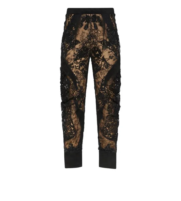 TOM FORD Pants and Shorts Women LACE PATCHWORK and JET EMBROIDERY PANTS Black TOM FORD Pants and Shorts Women LACE PATCHWORK and JET EMBROIDERY PANTS Black