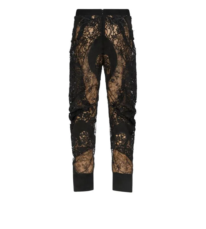 TOM FORD Pants and Shorts Women LACE PATCHWORK and JET EMBROIDERY PANTS Black TOM FORD Pants and Shorts Women LACE PATCHWORK and JET EMBROIDERY PANTS Black
