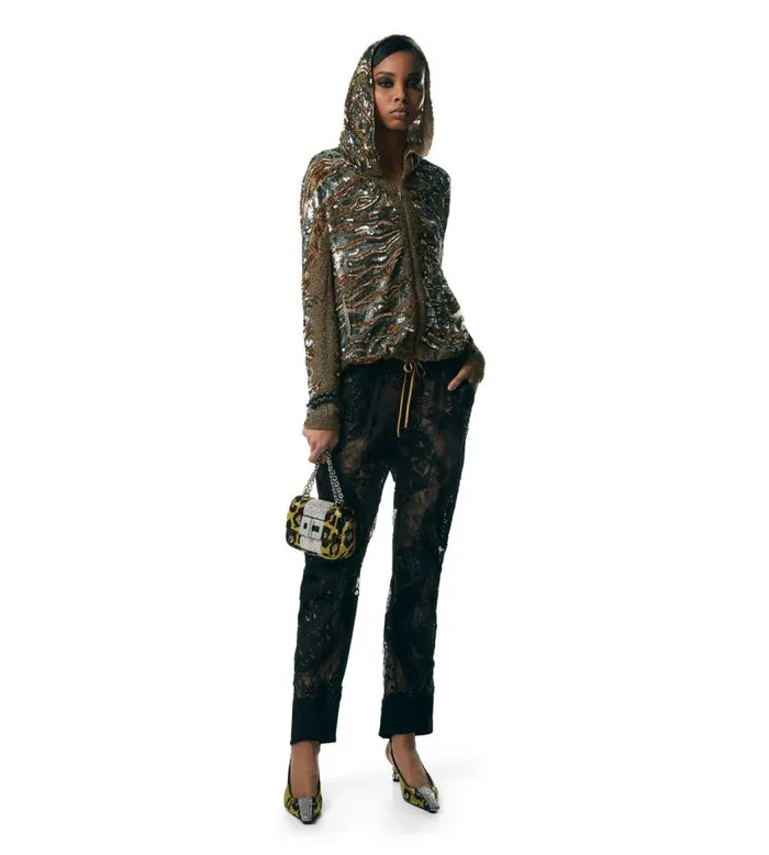 TOM FORD Pants and Shorts Women LACE PATCHWORK and JET EMBROIDERY PANTS Black TOM FORD Pants and Shorts Women LACE PATCHWORK and JET EMBROIDERY PANTS Black