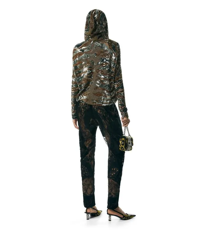 TOM FORD Pants and Shorts Women LACE PATCHWORK and JET EMBROIDERY PANTS Black TOM FORD Pants and Shorts Women LACE PATCHWORK and JET EMBROIDERY PANTS Black