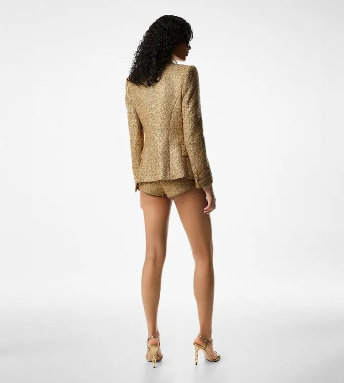 TOM FORD Pants and Shorts Women WOOL BLEND TWEED MINI SHORTS Antique Gold TOM FORD Pants and Shorts Women WOOL BLEND TWEED MINI SHORTS Antique Gold