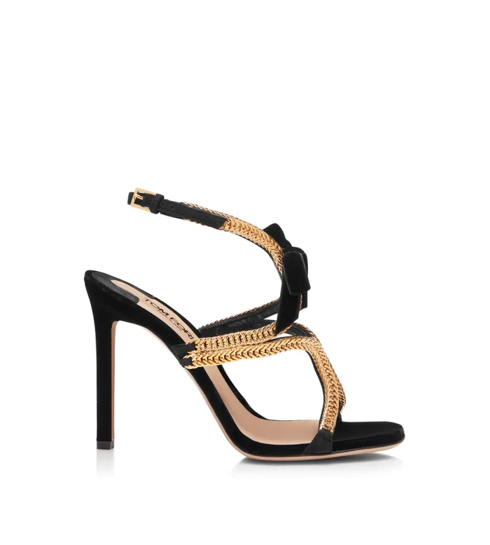 TOM FORD Sandals Women VELVET PARADISO SANDAL Black