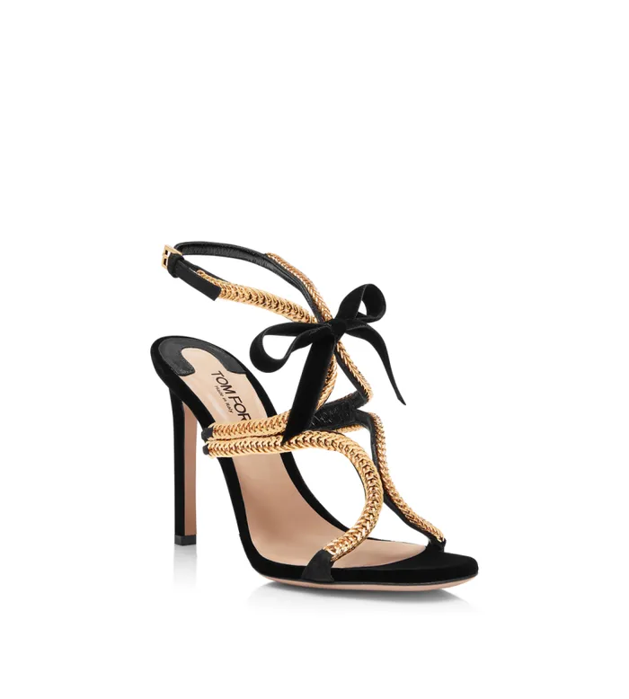 TOM FORD Sandals Women VELVET PARADISO SANDAL Black TOM FORD Sandals Women VELVET PARADISO SANDAL Black