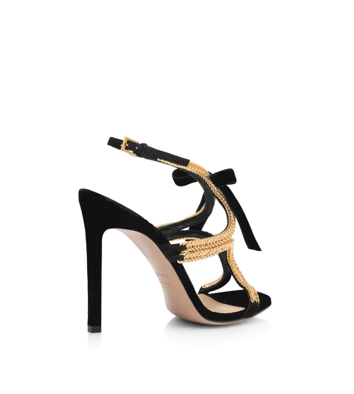 TOM FORD Sandals Women VELVET PARADISO SANDAL Black TOM FORD Sandals Women VELVET PARADISO SANDAL Black