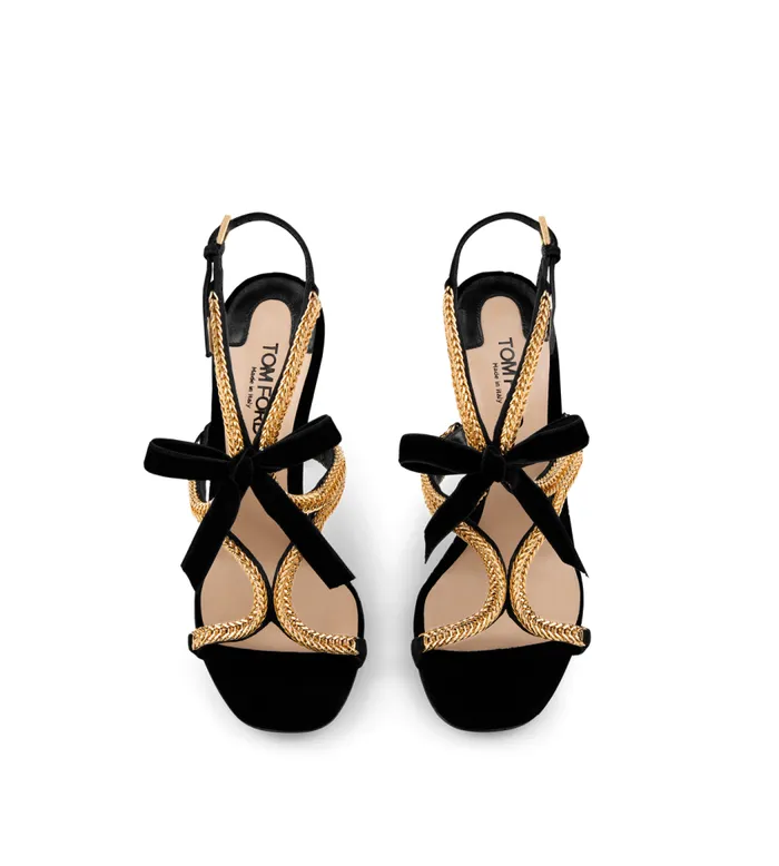 TOM FORD Sandals Women VELVET PARADISO SANDAL Black TOM FORD Sandals Women VELVET PARADISO SANDAL Black