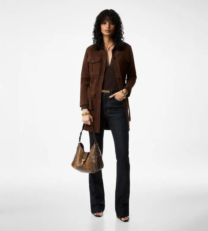 TOM FORD Shoulder Bags Women STAMPED PYTHON LEATHER MONARCH MEDIUM HOBO Caramel TOM FORD Shoulder Bags Women STAMPED PYTHON LEATHER MONARCH MEDIUM HOBO Caramel