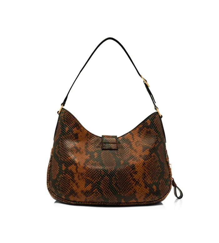 TOM FORD Shoulder Bags Women STAMPED PYTHON LEATHER MONARCH MEDIUM HOBO Caramel TOM FORD Shoulder Bags Women STAMPED PYTHON LEATHER MONARCH MEDIUM HOBO Caramel
