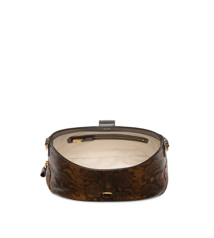 TOM FORD Shoulder Bags Women STAMPED PYTHON LEATHER MONARCH MEDIUM HOBO Caramel TOM FORD Shoulder Bags Women STAMPED PYTHON LEATHER MONARCH MEDIUM HOBO Caramel