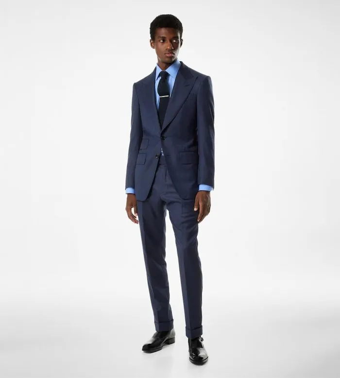 TOM FORD Suits Men SHARKSKIN SHELTON SUIT Denim Blue TOM FORD Suits Men SHARKSKIN SHELTON SUIT Denim Blue