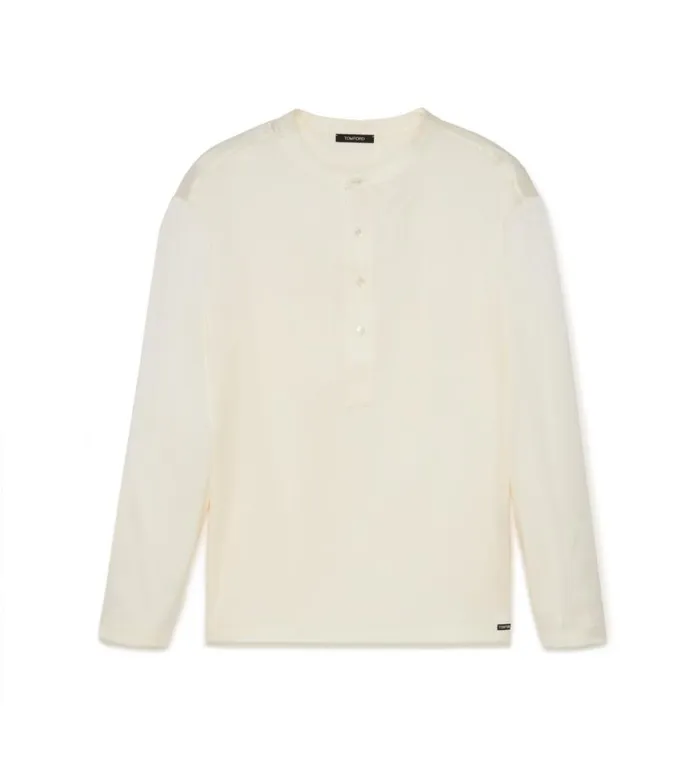 TOM FORD TShirts Men SILK PAJAMA HENLEY Ivory