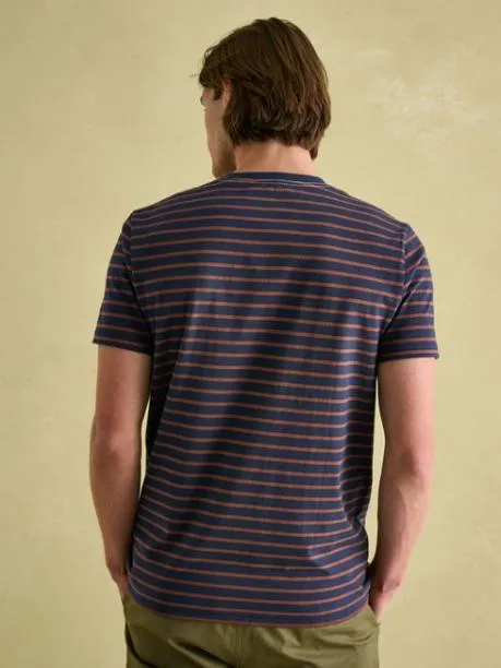 Tops and TShirts Men Joules Brown and Navy Jersey Crew Neck TShirt