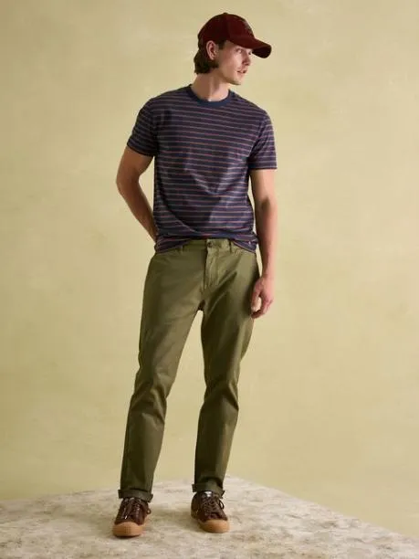 Tops and TShirts Men Joules Brown and Navy Jersey Crew Neck TShirt