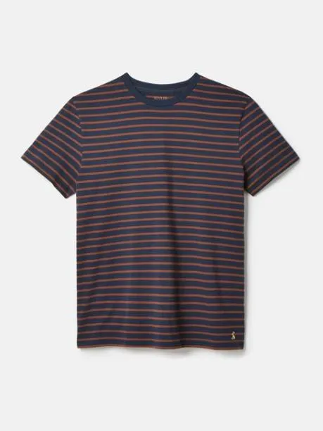 Tops and TShirts Men Joules Brown and Navy Jersey Crew Neck TShirt