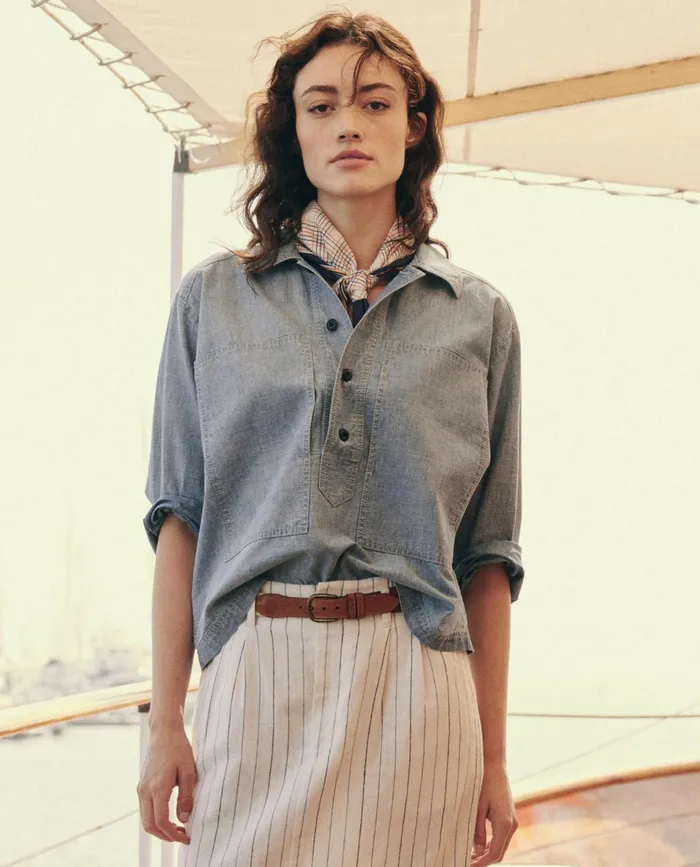 Tops Women The Great The Railway Shirt Boiler Wash