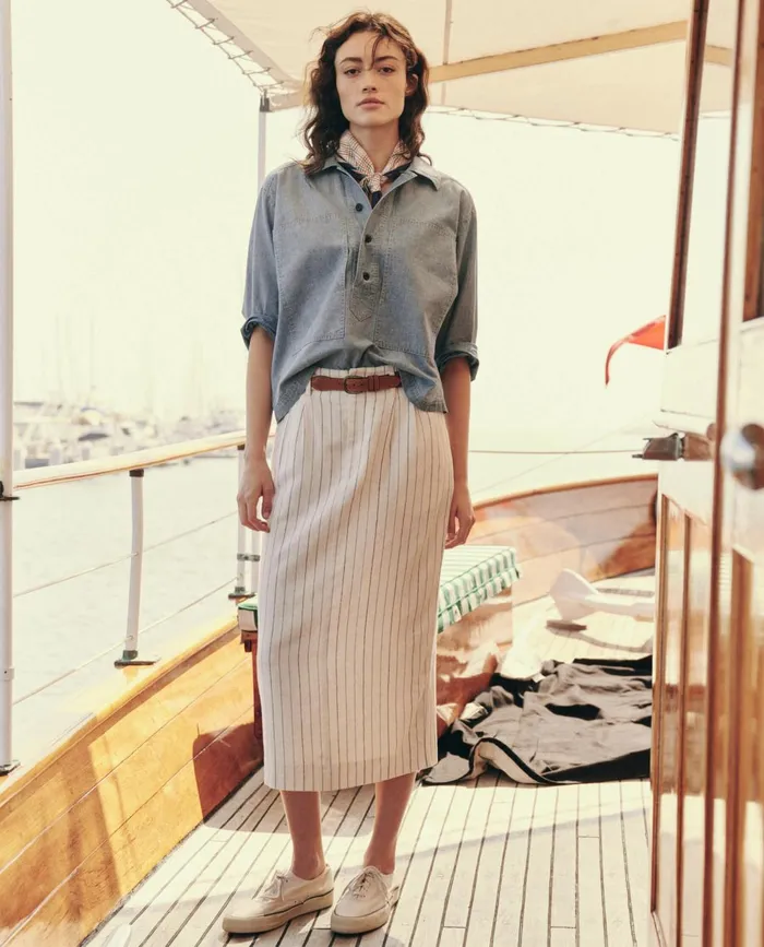 Tops Women The Great The Railway Shirt Boiler Wash