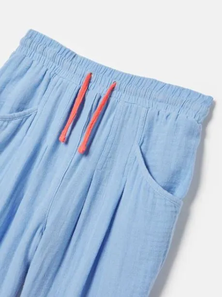 Trousers and Leggings Girls Joules Blue Textured Woven Trousers