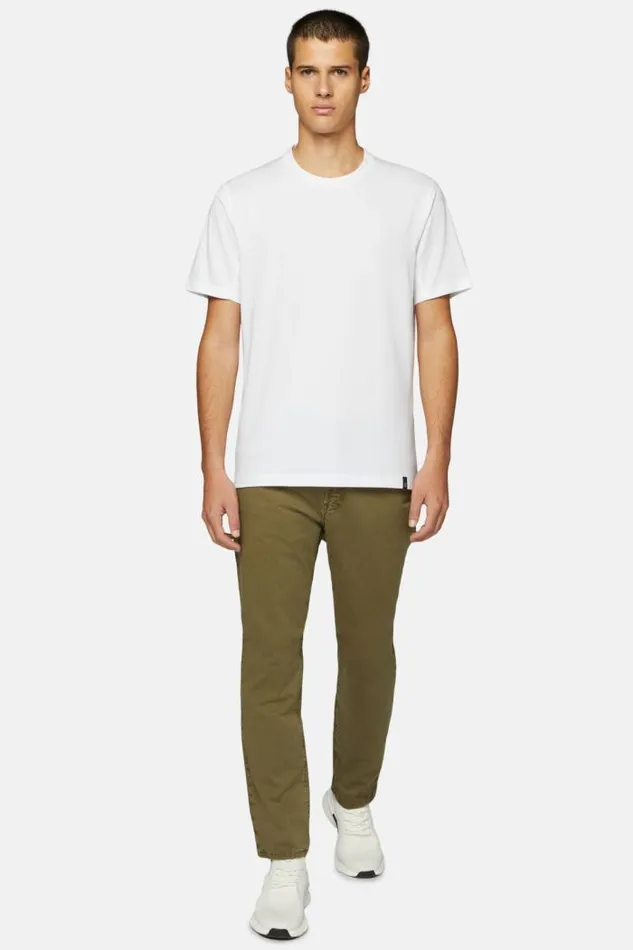 Trousers Men Boggi Milano Stretch Cotton Jeans Military Green Trousers Men Boggi Milano Stretch Cotton Jeans Military Green