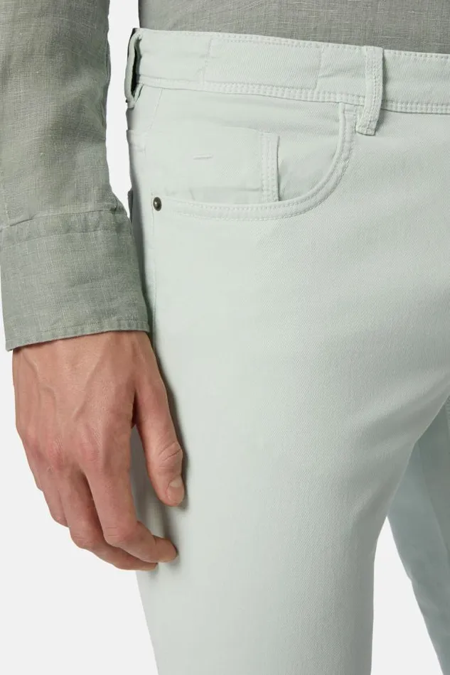 Trousers Men Boggi Milano Stretch CottonTencel Jeans Light Green Trousers Men Boggi Milano Stretch CottonTencel Jeans Light Green