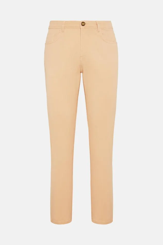 Trousers Men Boggi Milano Stretch CottonTencel Jeans Orange