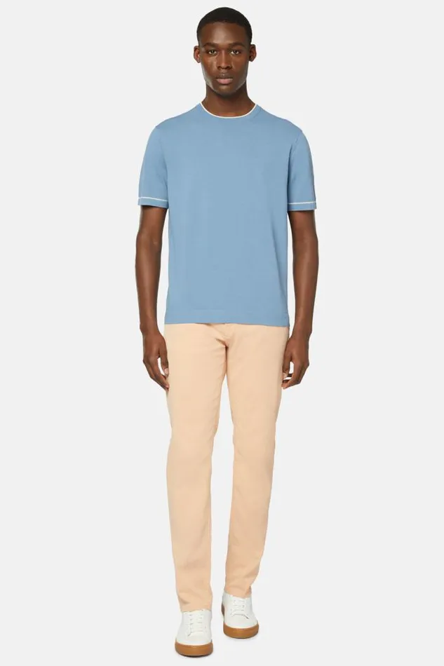 Trousers Men Boggi Milano Stretch CottonTencel Jeans Orange Trousers Men Boggi Milano Stretch CottonTencel Jeans Orange
