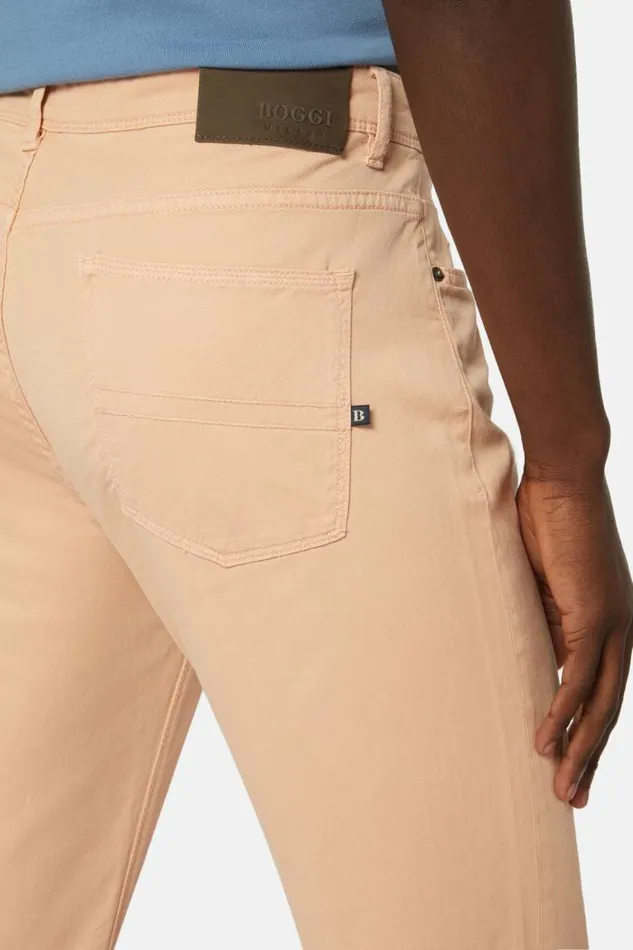 Trousers Men Boggi Milano Stretch CottonTencel Jeans Orange Trousers Men Boggi Milano Stretch CottonTencel Jeans Orange