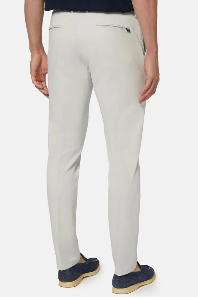 Trousers Men Boggi Milano Stretch Cotton Trousers Light Grey Trousers Men Boggi Milano Stretch Cotton Trousers Light Grey