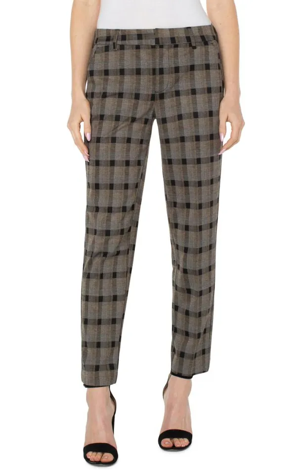 TROUSERS Women Liverpool Los Angeles KELSEY KNIT TROUSER Black Granola Linear Plaid TROUSERS Women Liverpool Los Angeles KELSEY KNIT TROUSER Black Granola Linear Plaid