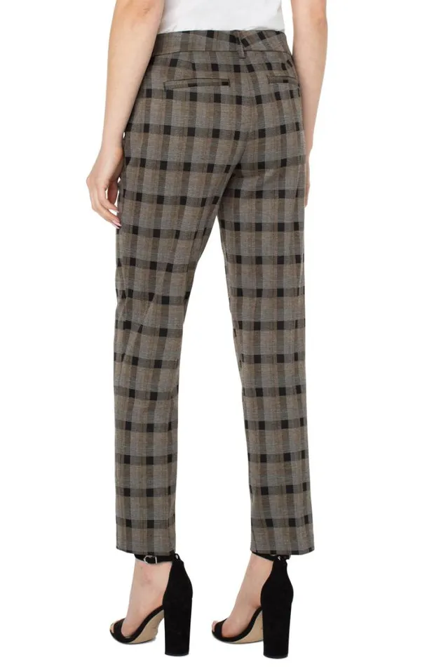 TROUSERS Women Liverpool Los Angeles KELSEY KNIT TROUSER Black Granola Linear Plaid