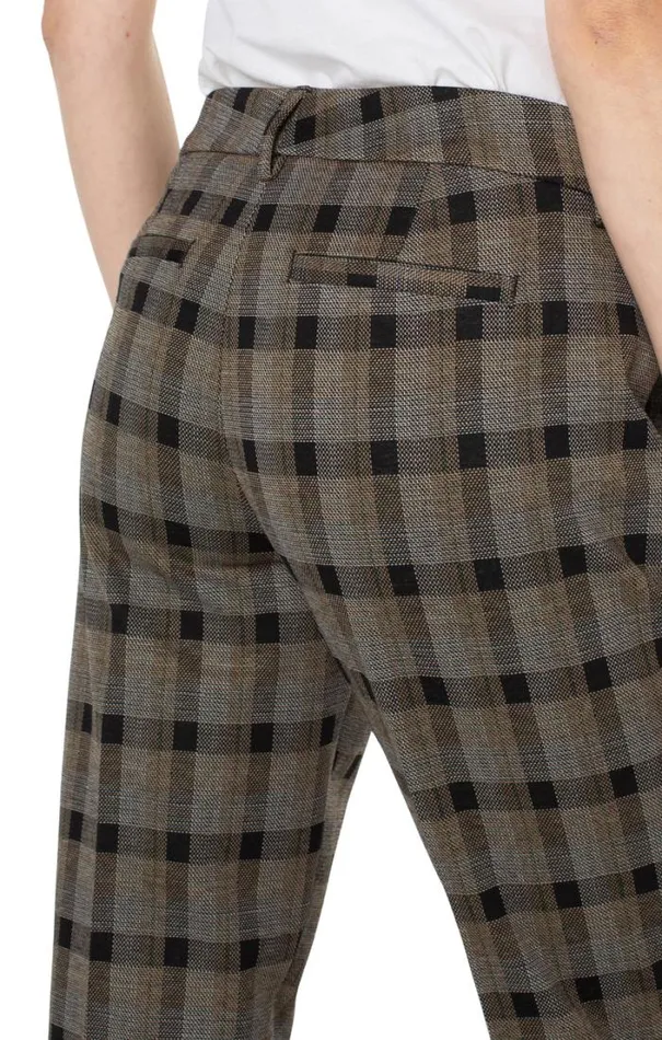 TROUSERS Women Liverpool Los Angeles KELSEY KNIT TROUSER Black Granola Linear Plaid