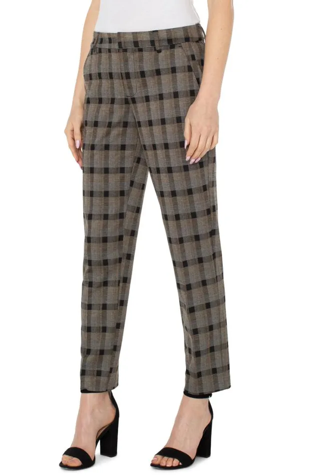 TROUSERS Women Liverpool Los Angeles KELSEY KNIT TROUSER Black Granola Linear Plaid